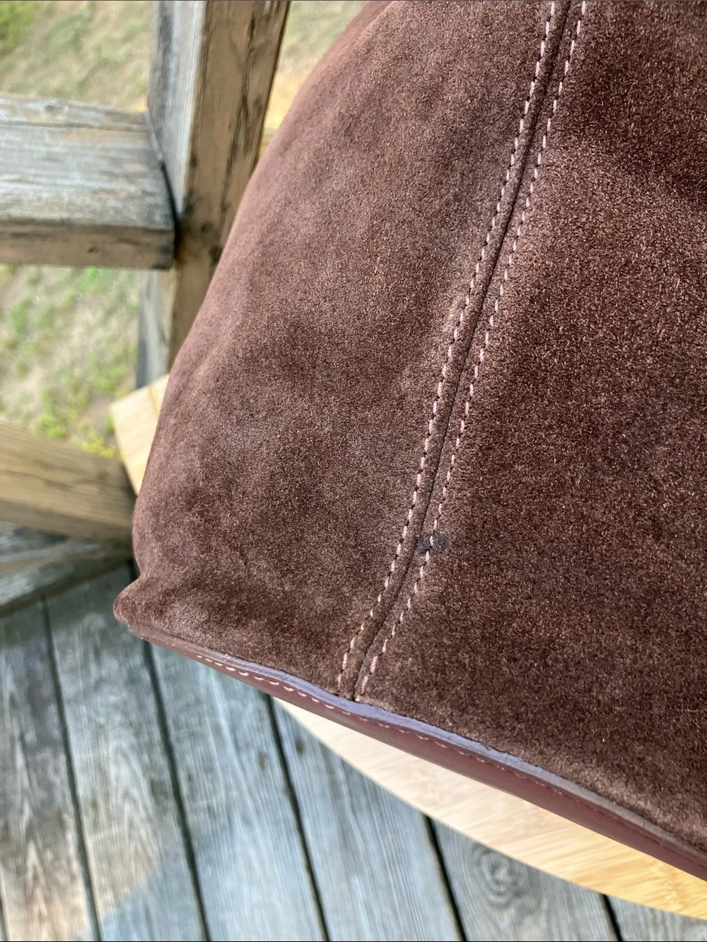Viola Castellani Brown Suede Hobo Bag Leather Italy NWT
